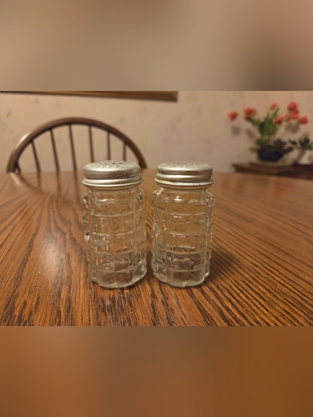 Vintage Glass Anchor Hocking Salt and Pepper Shakers